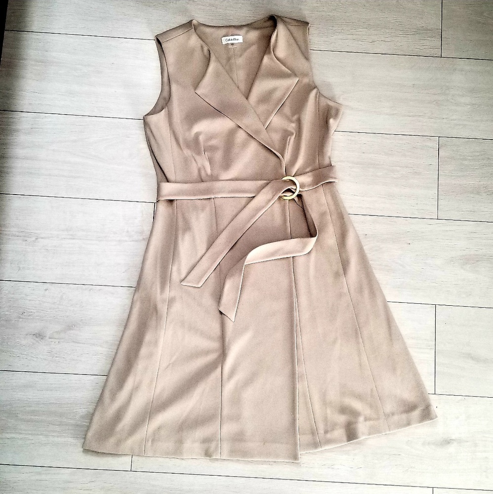 Calvin Klein embellished wrap dress